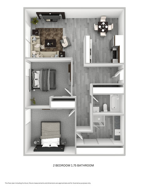 Tierra Del Sol 2 Bedroom 1.75 Bathroom Floorplan